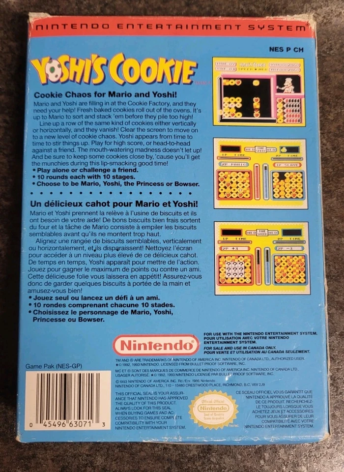 Yoshi's Cookie 1993 Nintendo Authentic BOX & SLEEVE ONLY , Nice Condition  - Image 4 of 4
