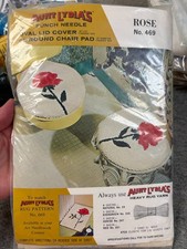 Aunt Lydia ROSE Round Rug Canvas 15" Pattern Stamped Punch Needle Base 469
