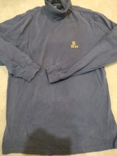 Men's Polo By Ralph Lauren Blue Cotton Turtleneck Vintage Size Extra Large