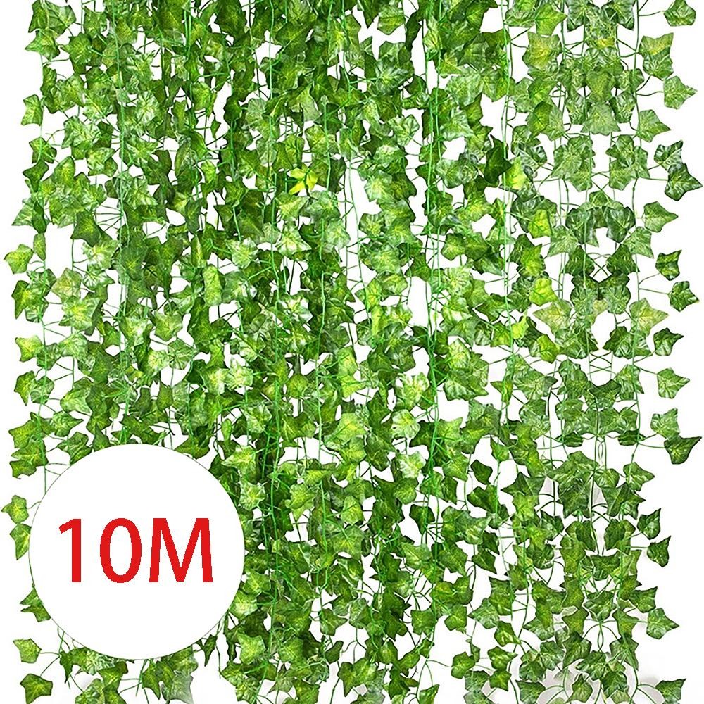 Artificial ivy leaf garland with lush hanging vines for elegant outdoor décor.