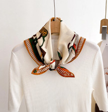 70 Cashmere 30 Silk Shawl Scarf Neckerchief 26'' Bandana horse Print Wrap new