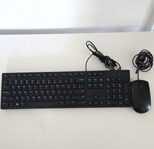 Wired USB Full-Size Keyboard  Mouse Bundle, Black QWERTY English