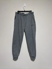 Nike Therma Fit Sweatpants Men's Size M Gray Fleece Tapered Pockets Drawstring