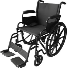 SEDIA A ROTELLE IN ACCIAIO PIEGHEVOLE LEGGERA AUTOSPINTA PER DISABILI E ANZIANI