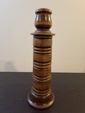 Vintage Mid Century Modern Carved Wood Napkin Rings Candlestick