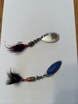 Vintage Mepps #1 & 2 AGLIA Long Inline Spinner Fishing Lure France Blades