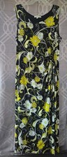 Robbie Bee Women's Floral/Flower dress Size XL Yellow/White/Black