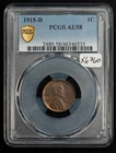 1915-D 1c Lincoln Wheat Small Cent - PCGS AU 58 - SKU-X6760