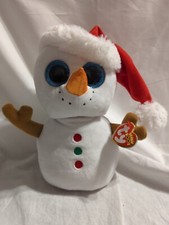Ty Beanie Boos "Scoop the Snowman" w/ Tag, D.O.B. January 5th 2016 - EUC