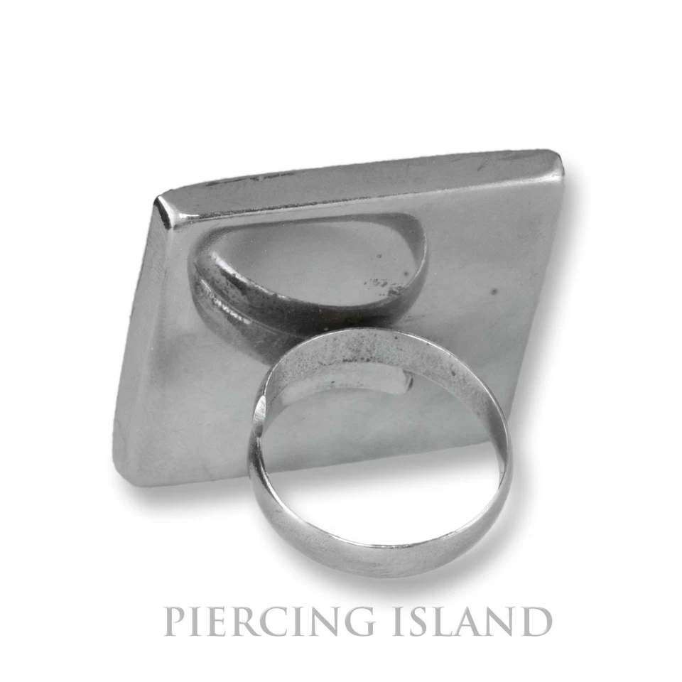 Edelstahlring Größenverstellbar Ring Edelstahl Perlmutt Blau AR204n - Bild 2 von 2