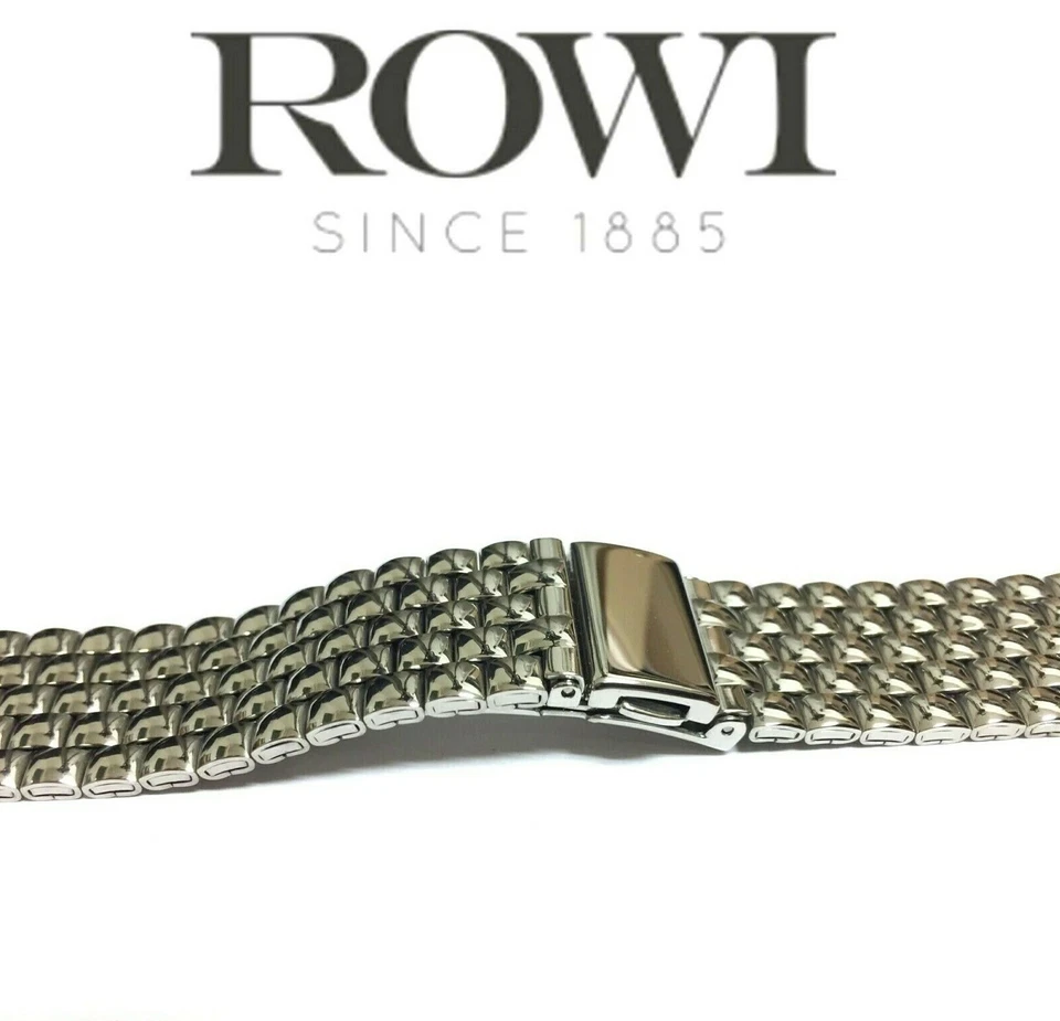 NUEVO 22mm ROWI 302891 ACERO INOXIDABLE ALTO PULIDO ESLABÓN PULSERA CORREA RELOJ  Foto 3 de 4