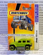 2005 MATCHBOX GREEN JEEP RESCUE, MBX #67, 1ST RELEASE NEW MBX MODEL CASTING,VHTF