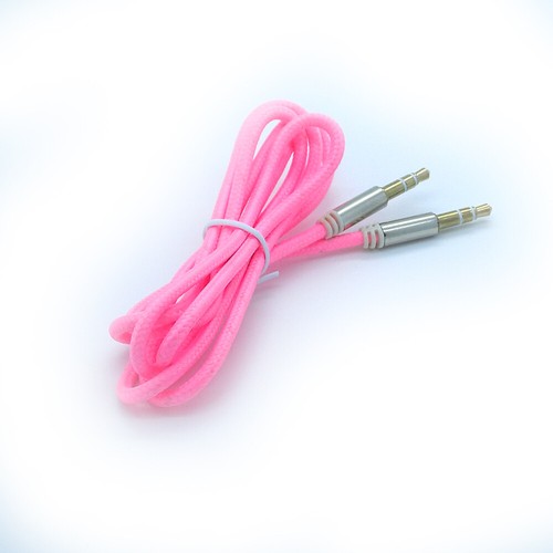1 m AUX-Kabel 3,5 mm Buchse Stereo Stecker geflochtener Stecker Audio Hilfsleitung Auto iPhone - Bild 2 von 12