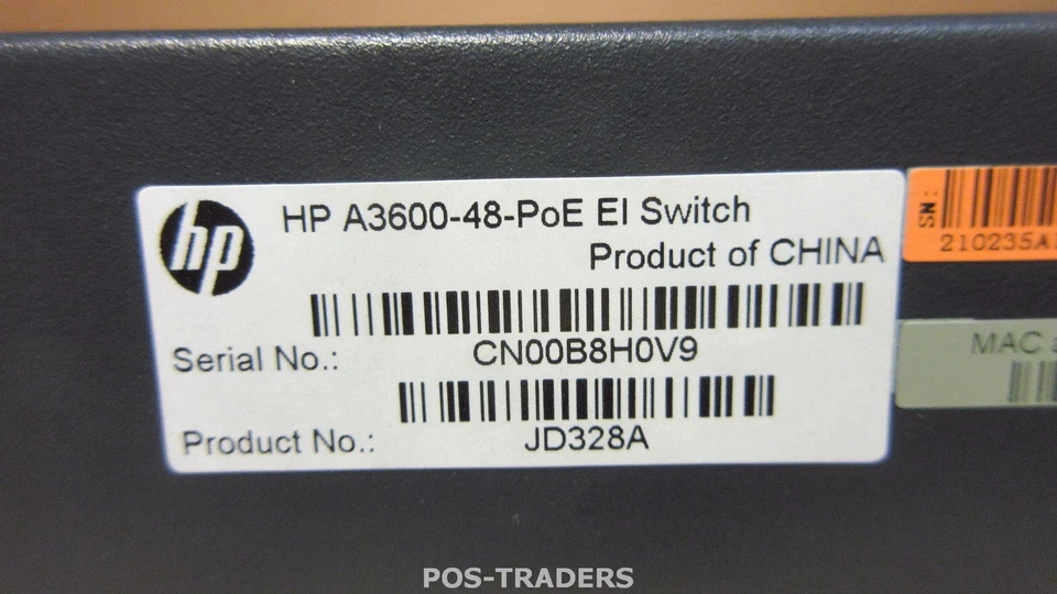 HP JD328A H3C S3600 A3600-48-PoE 48 Port PoE Ethernet Multi-Layer Manage - Image 4 of 4