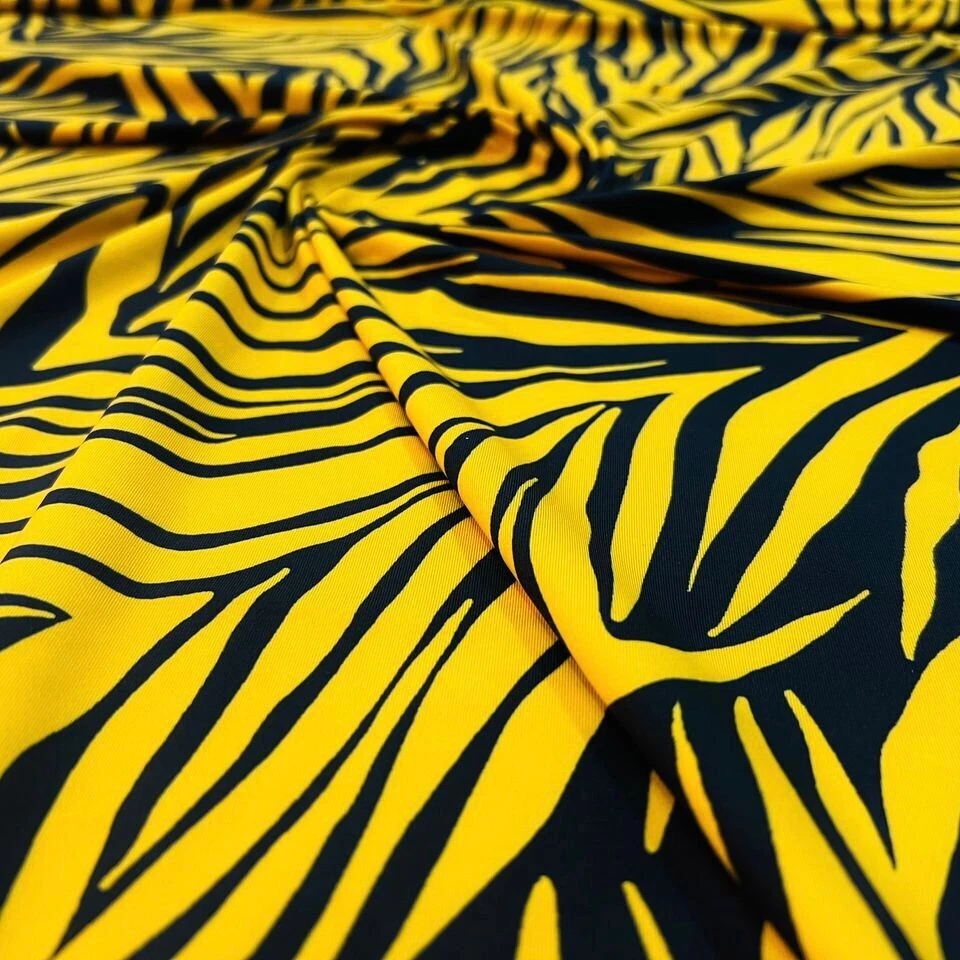 Tela elástica de 4 vías con estampado de animales de cebra spandex 60" de ancho por yarda para disfraz Foto 4 de 4