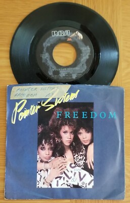 Pointer Sisters ''Freedom/Telegraph Your Love'' 45 RPM 7'' Vinyl Record w/ Pic Slv 