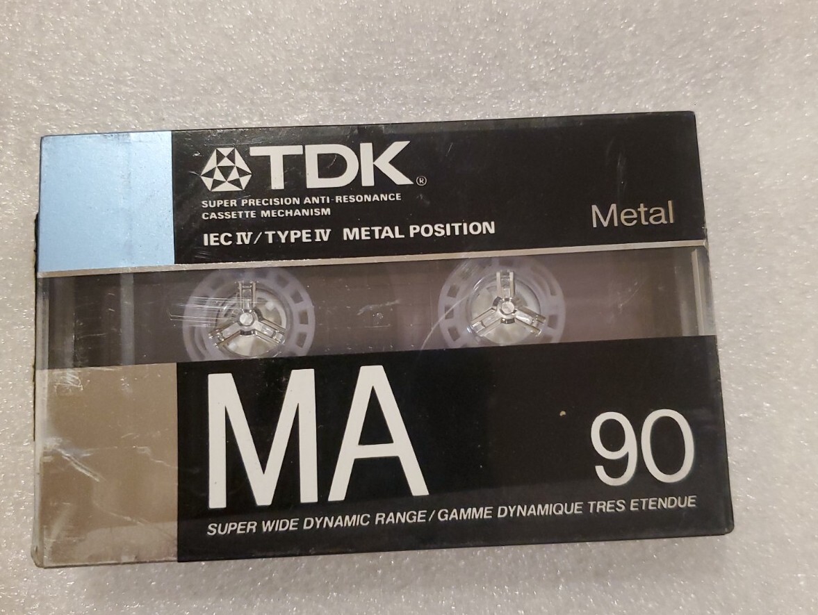 One TDK MA 90 Type IV Metal Blank Cassette Tape Brand New 1988
