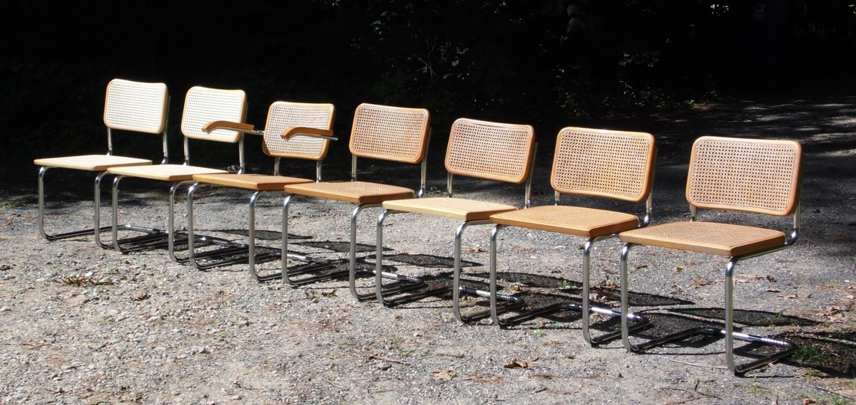 Vintage Mid Century Marcel Breuer Style Cesca Chrome & Cane Chair