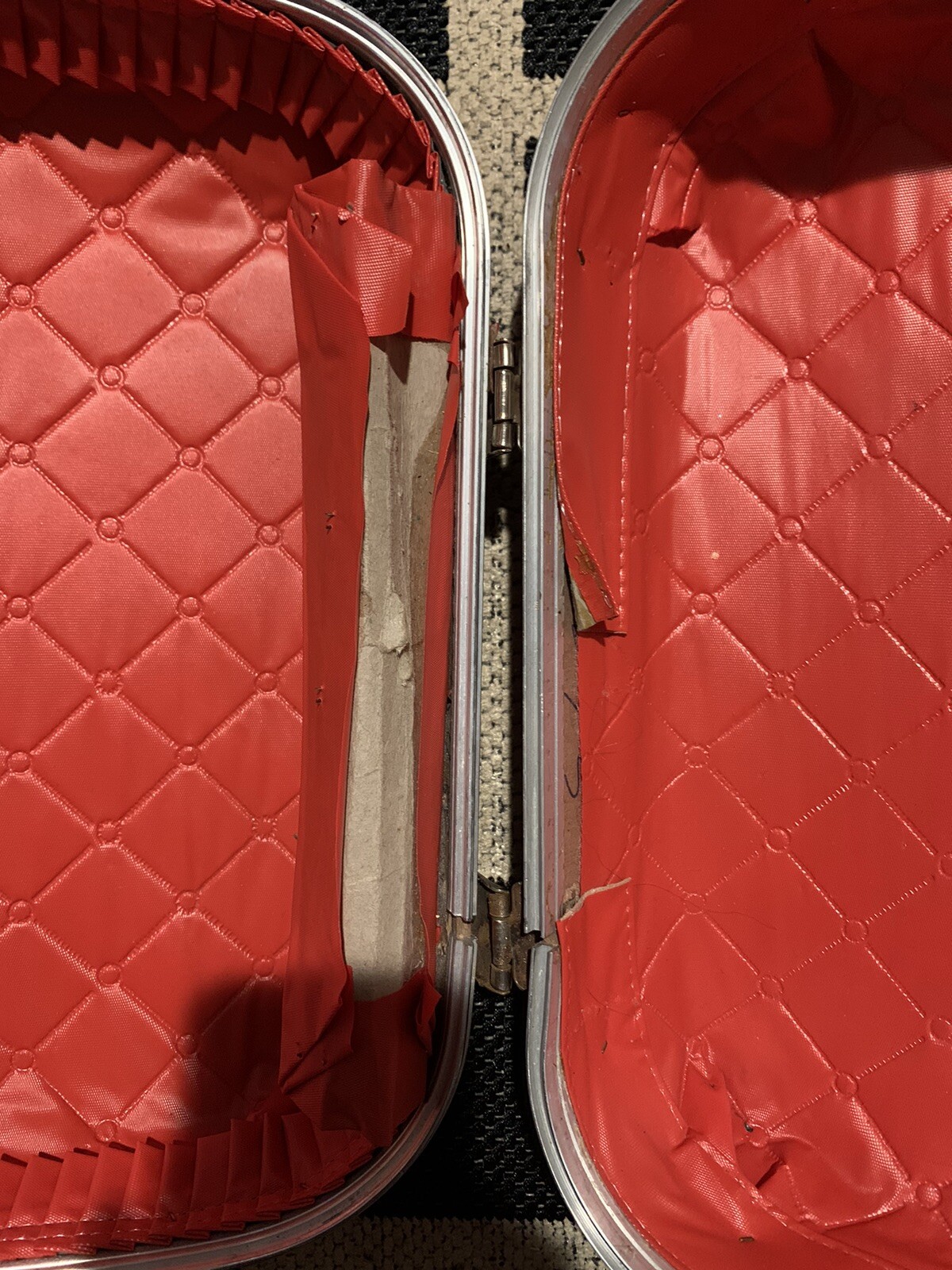 Going to Grandma's Vintage Luggage Suitcase - hard red case with girl picture