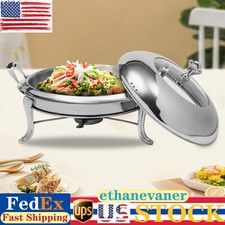 2.5L Round Chafing Dish Set Stainless Steel Buffet Chafers Food Warmer 26cm
