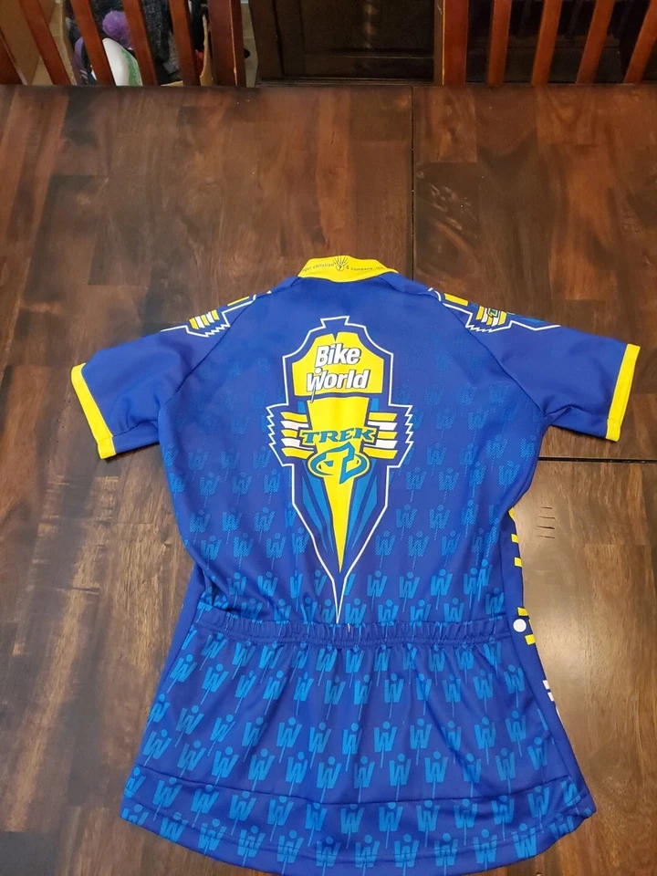 Camiseta deportiva de ciclismo Verge para mujer pequeña azul marino, amarilla manga corta Foto 2 de 3