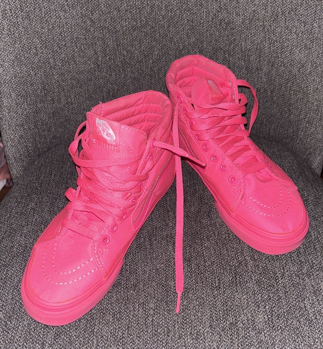 Vans Off The Wall Sk8 Hi High Top Sneakers 4.5 Neon Pink