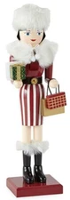 Wooden Christmas Nutcracker,14",WHITE SHOPPER WOMAN IN WHITE HAT W/BAGS#2,660,NP
