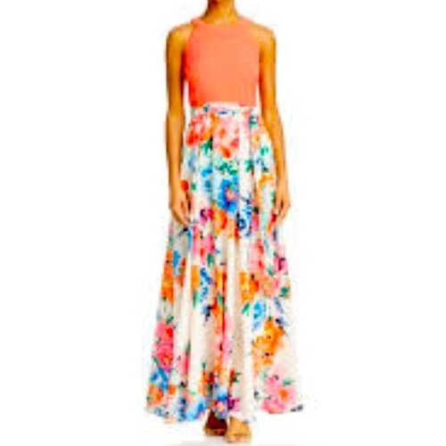 NEW Eliza J 14 Floral Halter Chiffon 