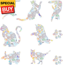 4 Sheets 36pcs Anti-Collision Window Stickers for Birds, Rainbow Prism Window Cl