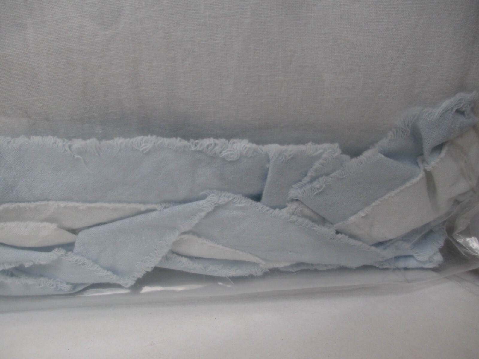Simply Shabby Chic Linen Cotton White Blue Raw Edge Ruffled Comforter Set King eBay