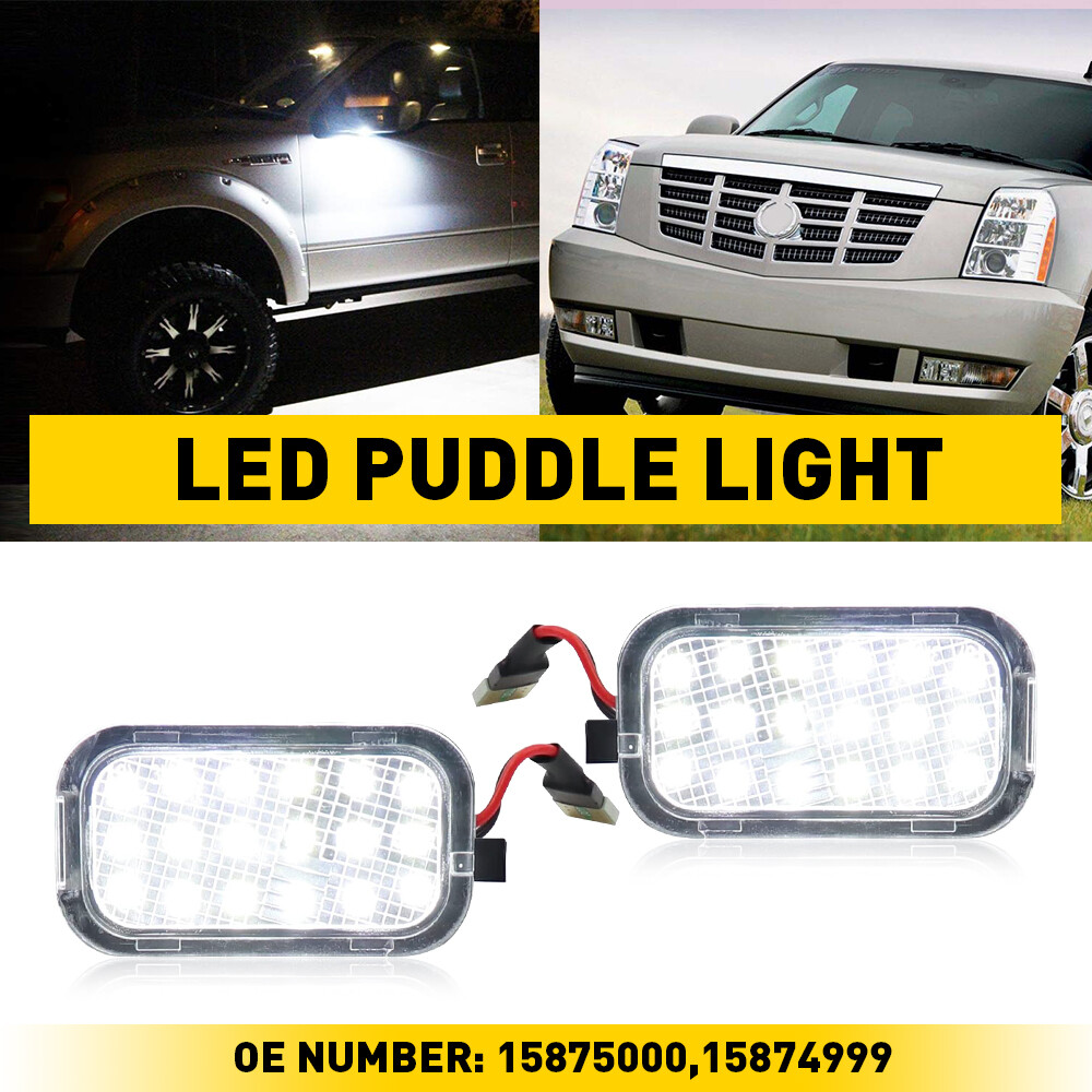 FOR CHEVY SILVERADO TAHOE GMC YUKON SIERRA ESCALADE SIDE MIRROR PUDDLE LED LIGHT