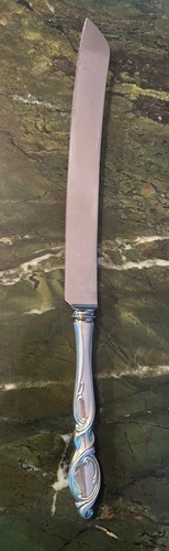 Silver Swirl Wallace Wedding/Carving Knife Sterling Handle Stainless Blade Vtg