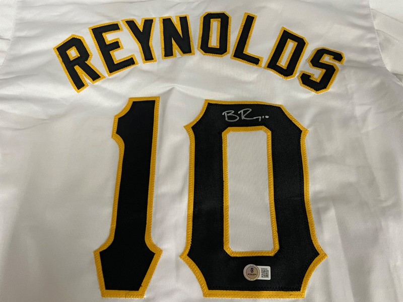 Bryan Reynolds Pittsburgh Pirates Auto Signed Custom Jersey Beckett Holo White -