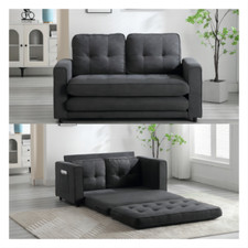 55" 3 in 1 Convertible Sleeper Sofa Bed Velvet Loveseat Pull Out Sofa Bed Couch