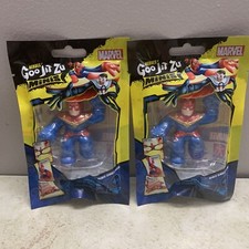 2.5" Marvel Heroes Goo Jit Zu Mini Lote De 2 Negro Capitán Marvel Nuevo