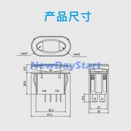 1pc SCI R13-271 20A/125VAC 6Pins 3 positions Rocker Switch