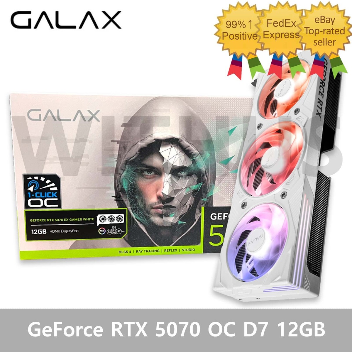 GALAX GeForce RTX 5070 EX GAMER WHITE OC D7 12GB Gaming Graphics