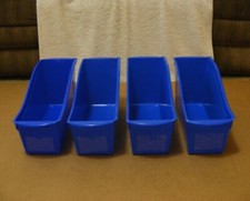 Storex Blue Book Bin Lot (4) - 12-1/4L x 5-1/...