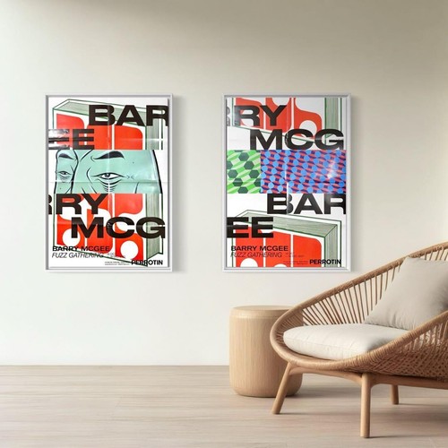 BARRY MCGEE Exhibition Poster 2 set FUZZ GATHERING 2021 PERROTIN PARIS Limited - Picture 5 of 7