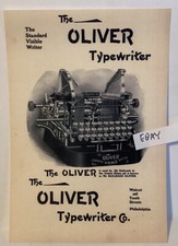 1904 THE RAILROAD OLIVER TYPEWRITER, RARE AD, USED BY 183 RAILROADS NEW POSTCARD thumbnail