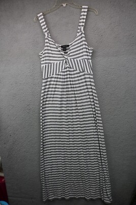 Spense Gray and White Striped Maxi Sleeveless Dress-Size Large | eBay Spense Gray and White Striped Maxi Sleeveless Dress-Size Large | eBay