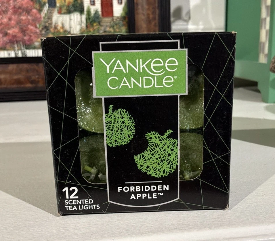 Yankee Candle Tealights Forbidden Apple Halloween Box 12 New Retired - Image 1 of 4