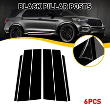 For 2011-2019 Ford Explorer Door Trim Pillar Posts Gloss Black Cover Decorations