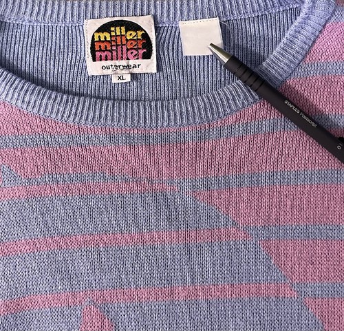 VTG Miller Outerwear XL Knit acrylic? pullover sweater horse Pink Fits Like M/L - Picture 9 of 11