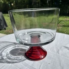 Vintage Anchor Hocking Presence Ruby Red Pedestal Trifle Bowl