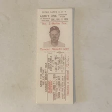 1976 Nellie Fox Cancer Benefit Ticket for Royals vs White Sox Doubleheader - EX
