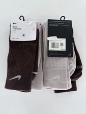 4 Pairs Nike Everyday Wool Blend Cushioned Crew Socks M 8-12 W 10-13 DQ6394-907