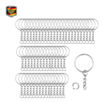 SchlüSselring Mit Kette 25Mm Spaltringe Rostfrei Silber Metall