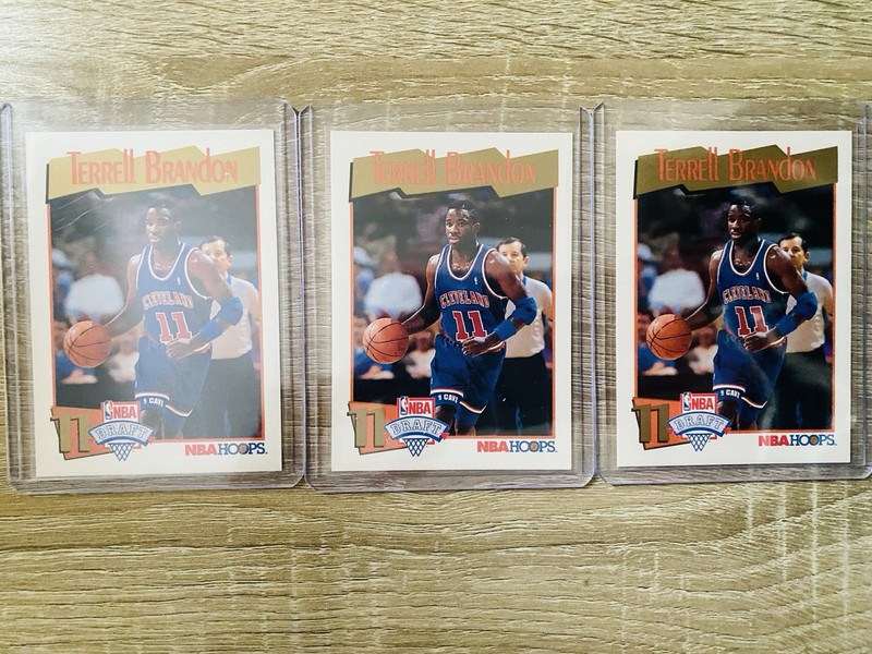 Lot Of 3 Terrell Brandon Cleveland Cavaliers 1991 NBA Hoops (RC)  #556 NM