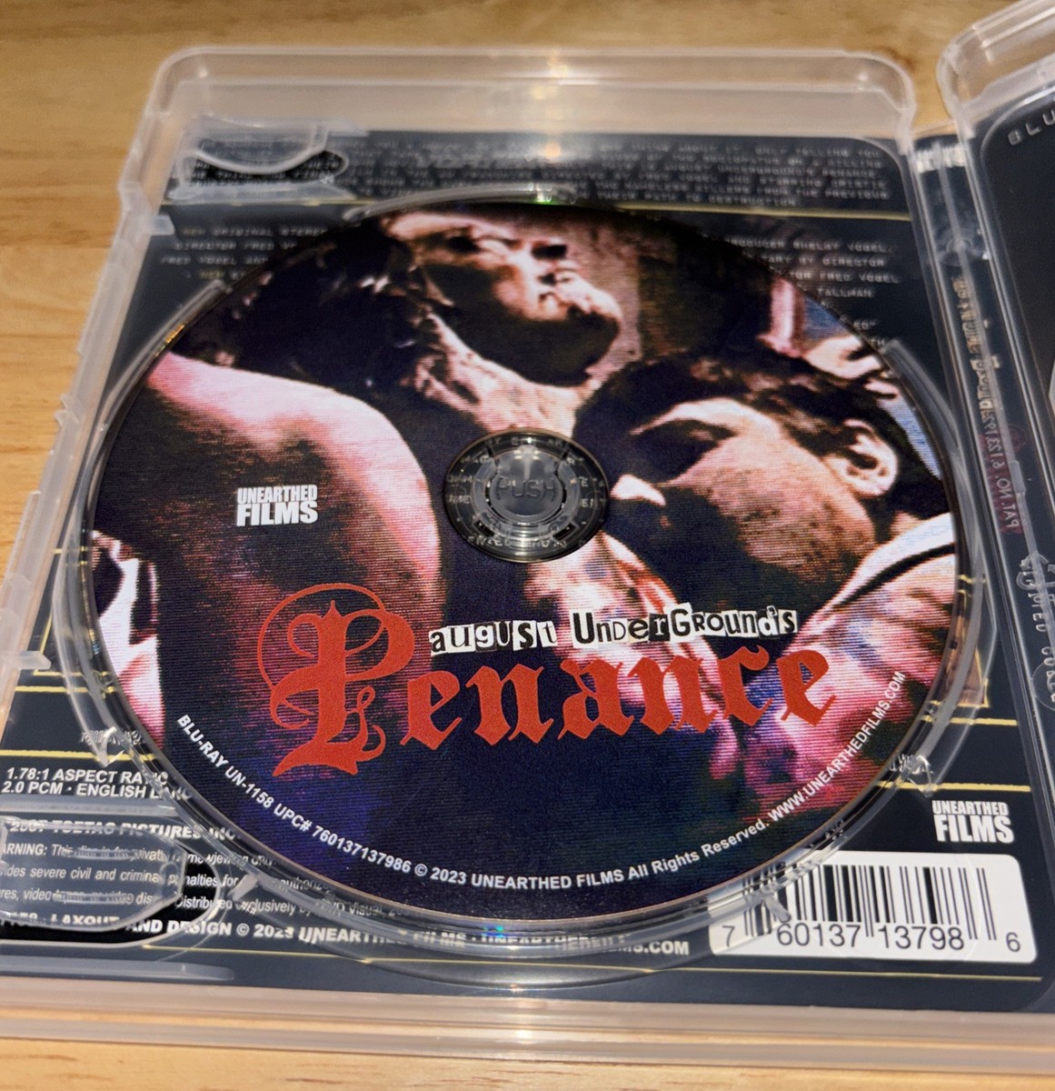 August Underground's Penance DVD + Blu-ray 2007 Slipcover Toetag